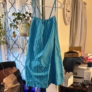 🏷️CLEARANCE🏷️ A New Day Teal Dress White Stripes & Pockets straps are adjustable